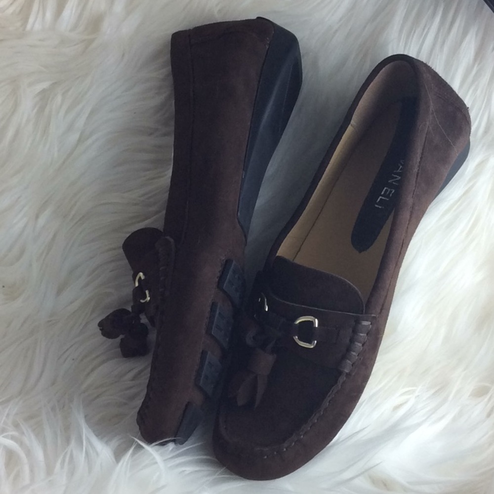 COPY - Vaneli Brown Chocolate Suede Loafers Sz 8.5